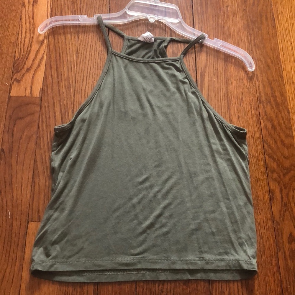 Army green pac sun tank top